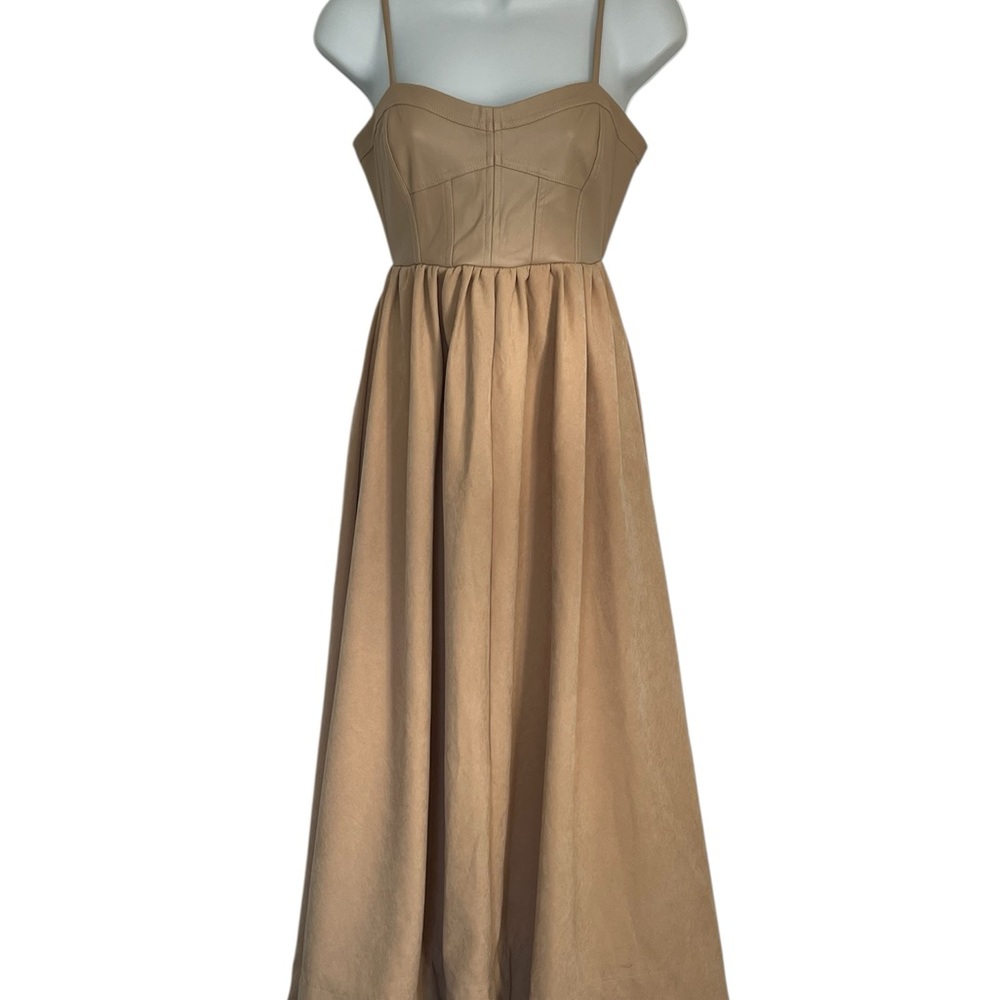 Moon River Faux Leather Corset Dress